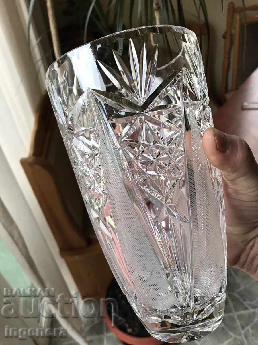 CRYSTAL GLASS VASE RELIEF SOLID - 5 CRYSTAL GLASS VASE RELIEF SOLID - 5