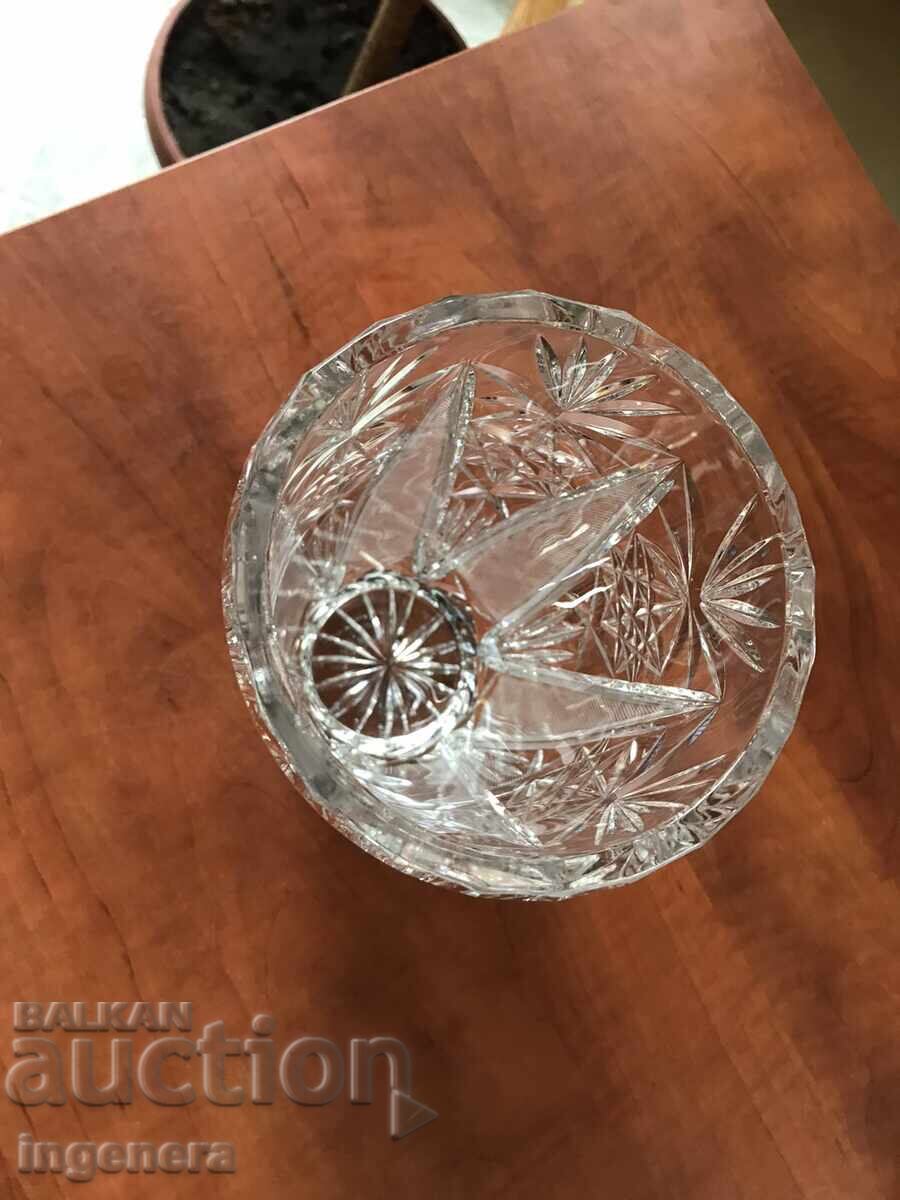 CRYSTAL GLASS VASE RELIEF SOLID - 7 CRYSTAL GLASS VASE RELIEF SOLID - 7
