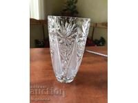 CRYSTAL GLASS VASE RELIEF SOLID