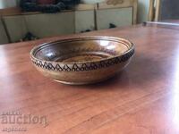 BOWL PANELS FRUIT TRAY WOOD CARVING PYROGRAPH