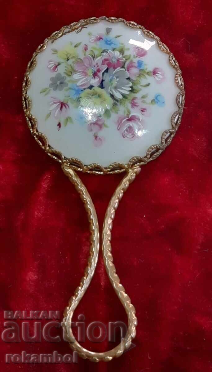 Antique ladies' mirror with porcelain with price 60.00 BGN | € 30.68 Antique ladies' mirror with porcelain with price 60.00 BGN | € 30.68