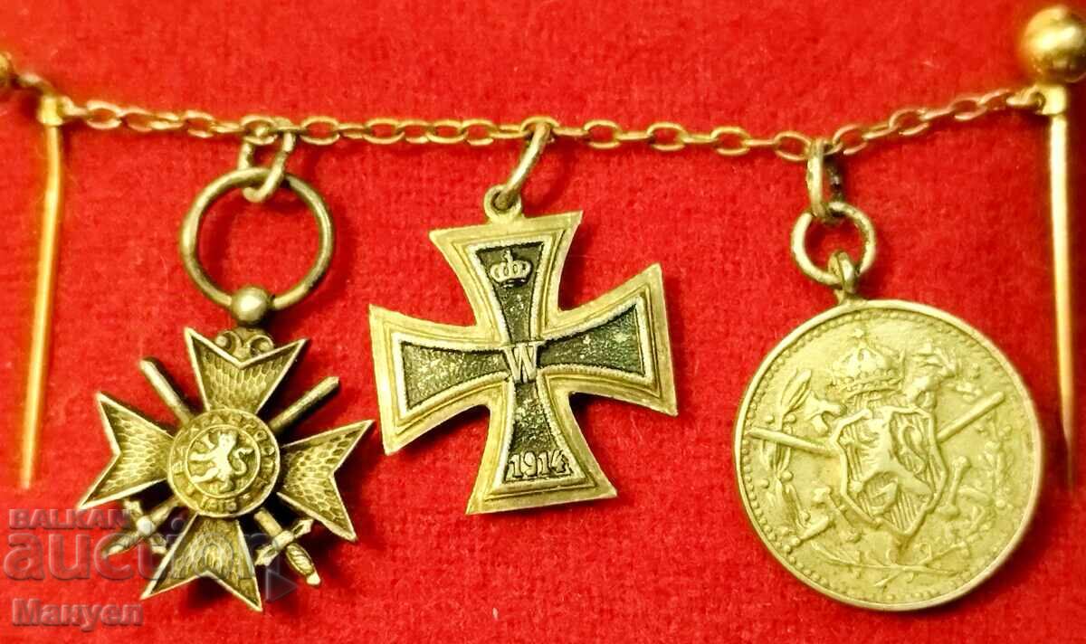 Стара колодка от ордени ( миниатюри) - Царство България. с цена 500.00 лв. | € 255.65 Стара колодка от ордени ( миниатюри) - Царство България. с цена 500.00 лв. | € 255.65