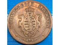 Saxony 5 pfennig 1863 Germany copper