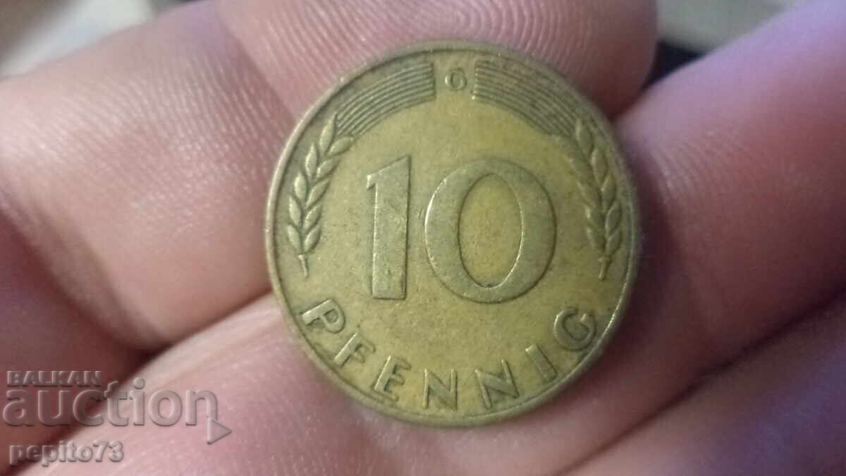 Germania 10 Pfennig, 1950