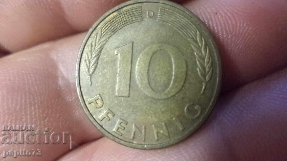 Γερμανία 10 Pfennig, 1983