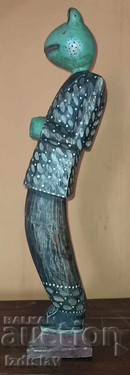 Wooden frog figurine. - 5 Wooden frog figurine. - 5