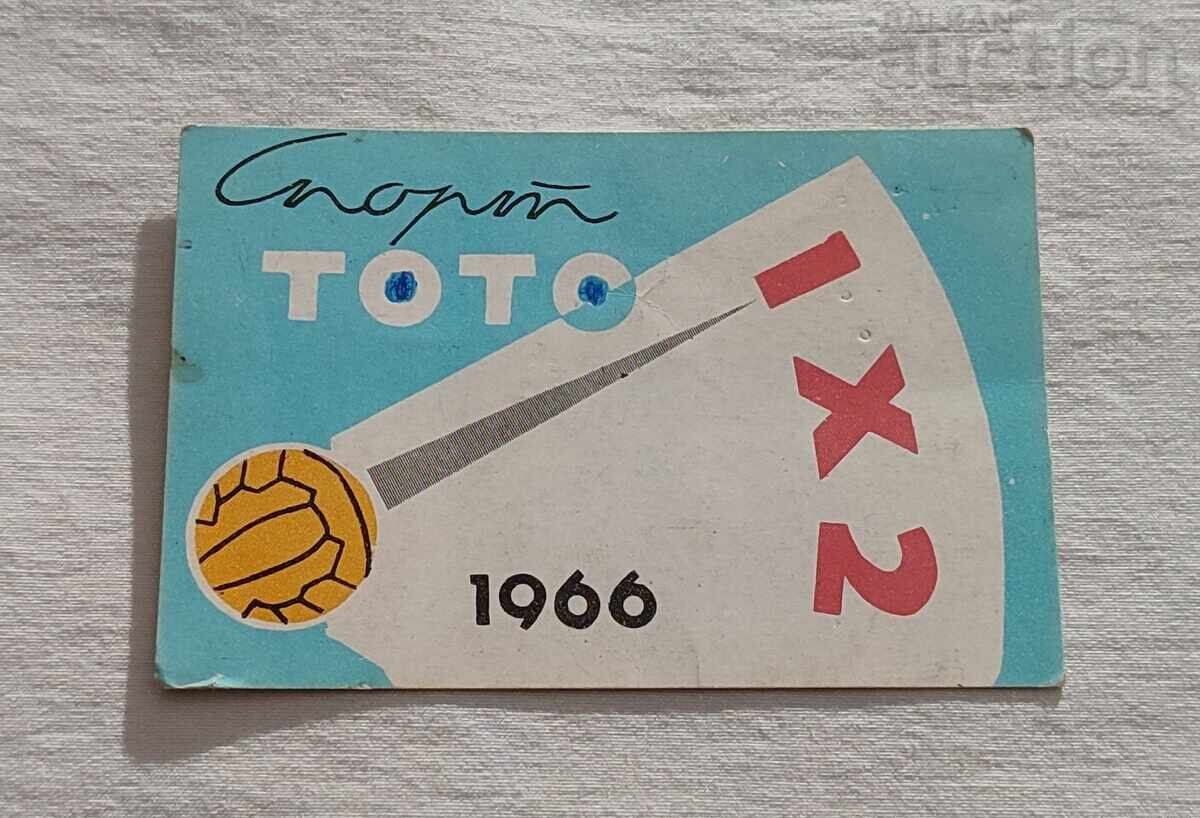 CALENDARUL LOTO FOTBAL SPORTIV 1966