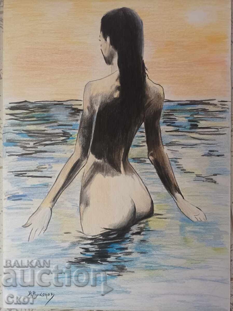 Drawing with colored pencils