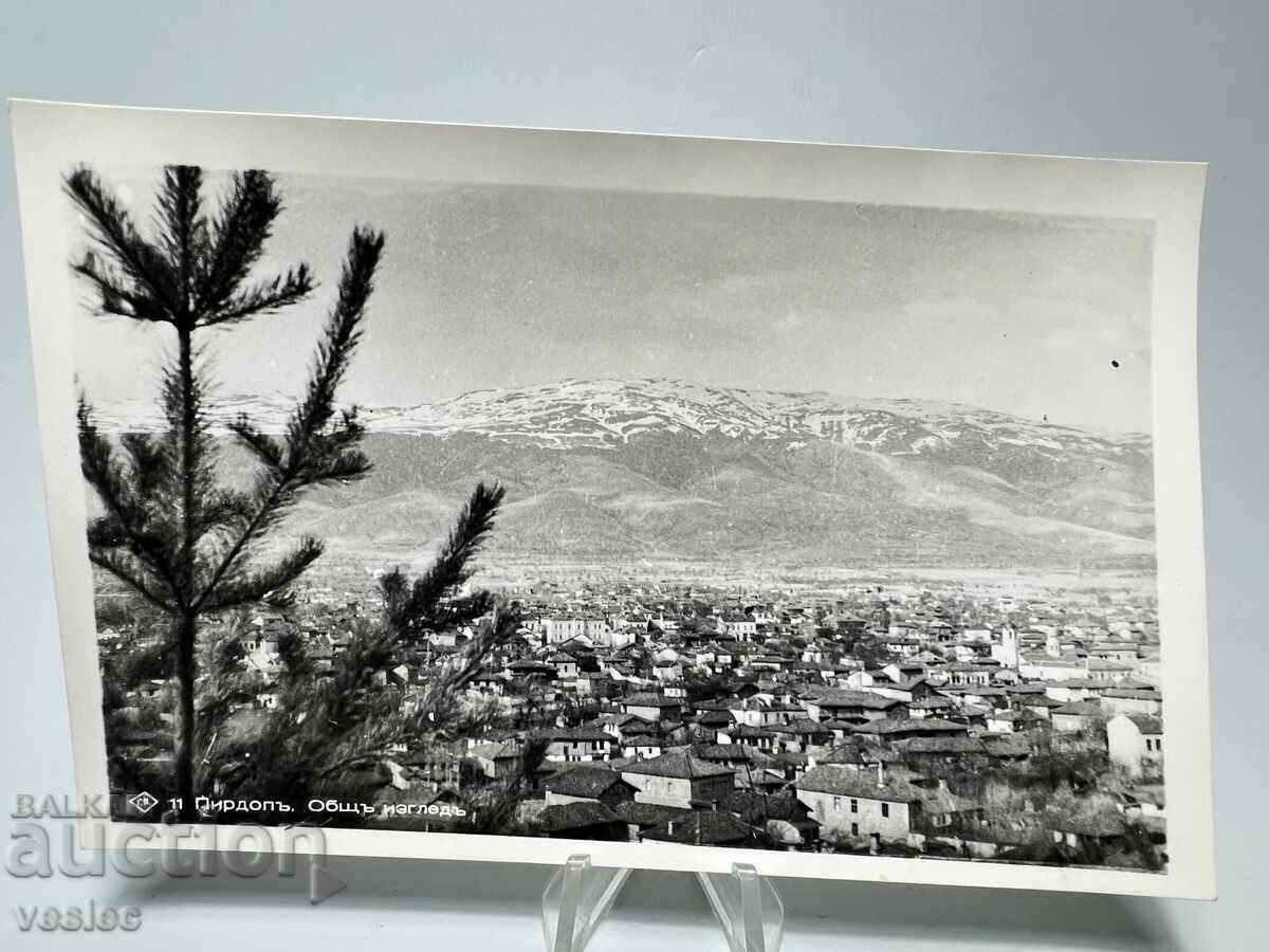 1943 Old Postcard Photo Pirdop Panorama General View Paskov