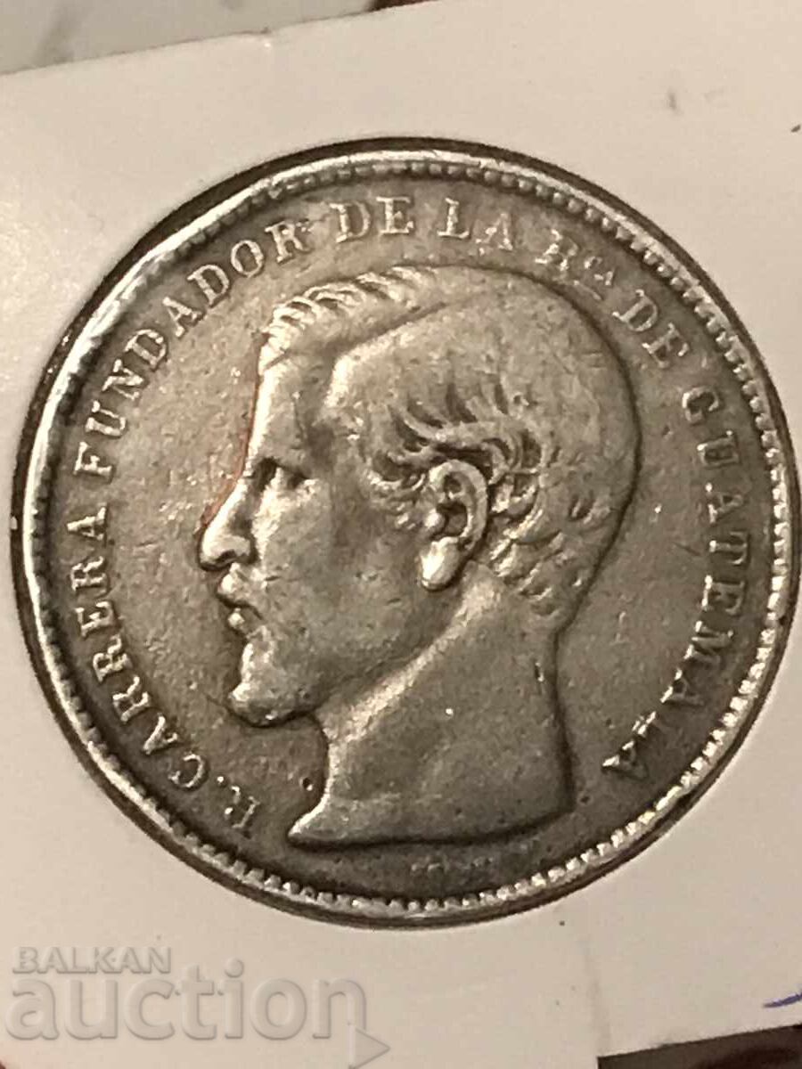 Guatemala 1 Peso 1867 Rafael Carrera rare silver coin with price 240.00 BGN | € 122.71 Guatemala 1 Peso 1867 Rafael Carrera rare silver coin with price 240.00 BGN | € 122.71