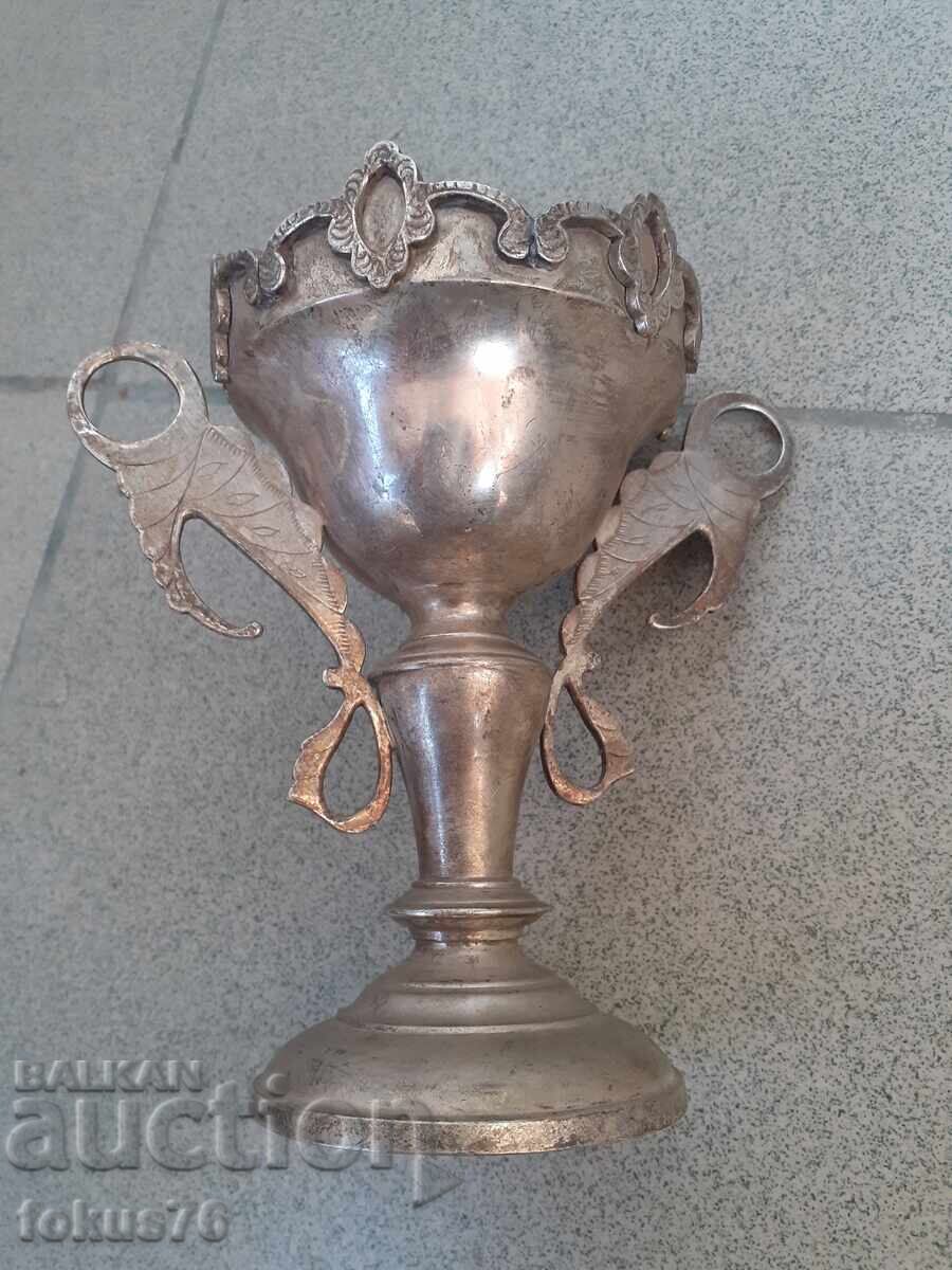 Delivery of Old silver-plated goblet, chalice, bowl, cup Delivery of Old silver-plated goblet, chalice, bowl, cup
