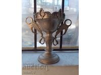 Old silver-plated goblet, chalice, bowl, cup