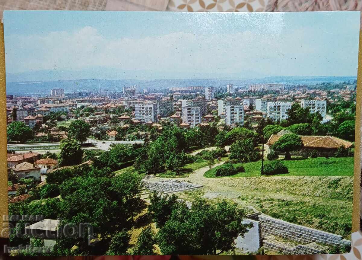 Kazanlak, vedere panoramică - carte poștală