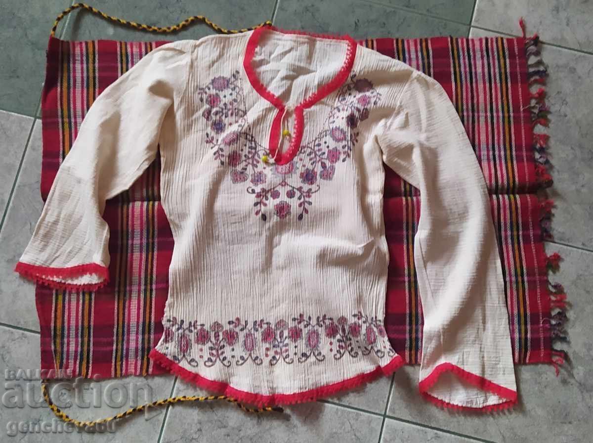 Cămașă veche din cânepă și catrință țesută, costum popular - 5