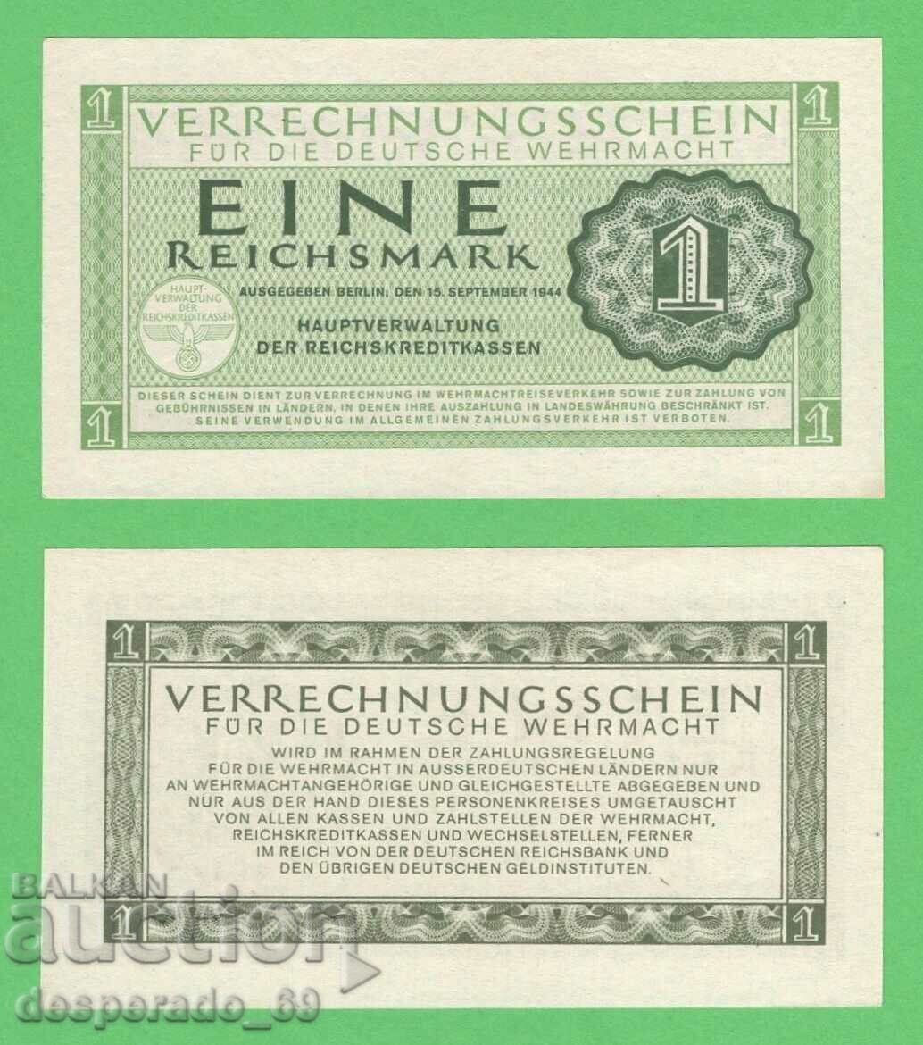 (¯`'•.¸GERMANY 1 mark 1944 (Wehrmacht,Swastika) UNC¸.•'´¯)