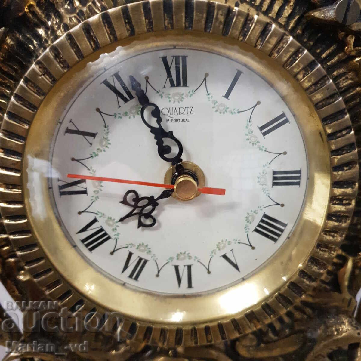Large brass mantel clock with electronic gong with price 400.00 BGN | € 204.52