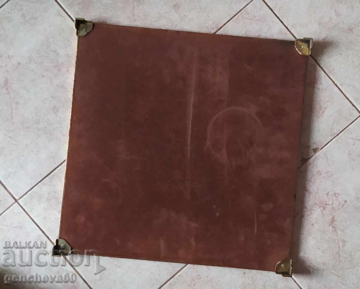 Δημοπρασία Μεγάλο τραπέζι σκακιού μέλι, ορείχαλκος 44εκ. Vintage