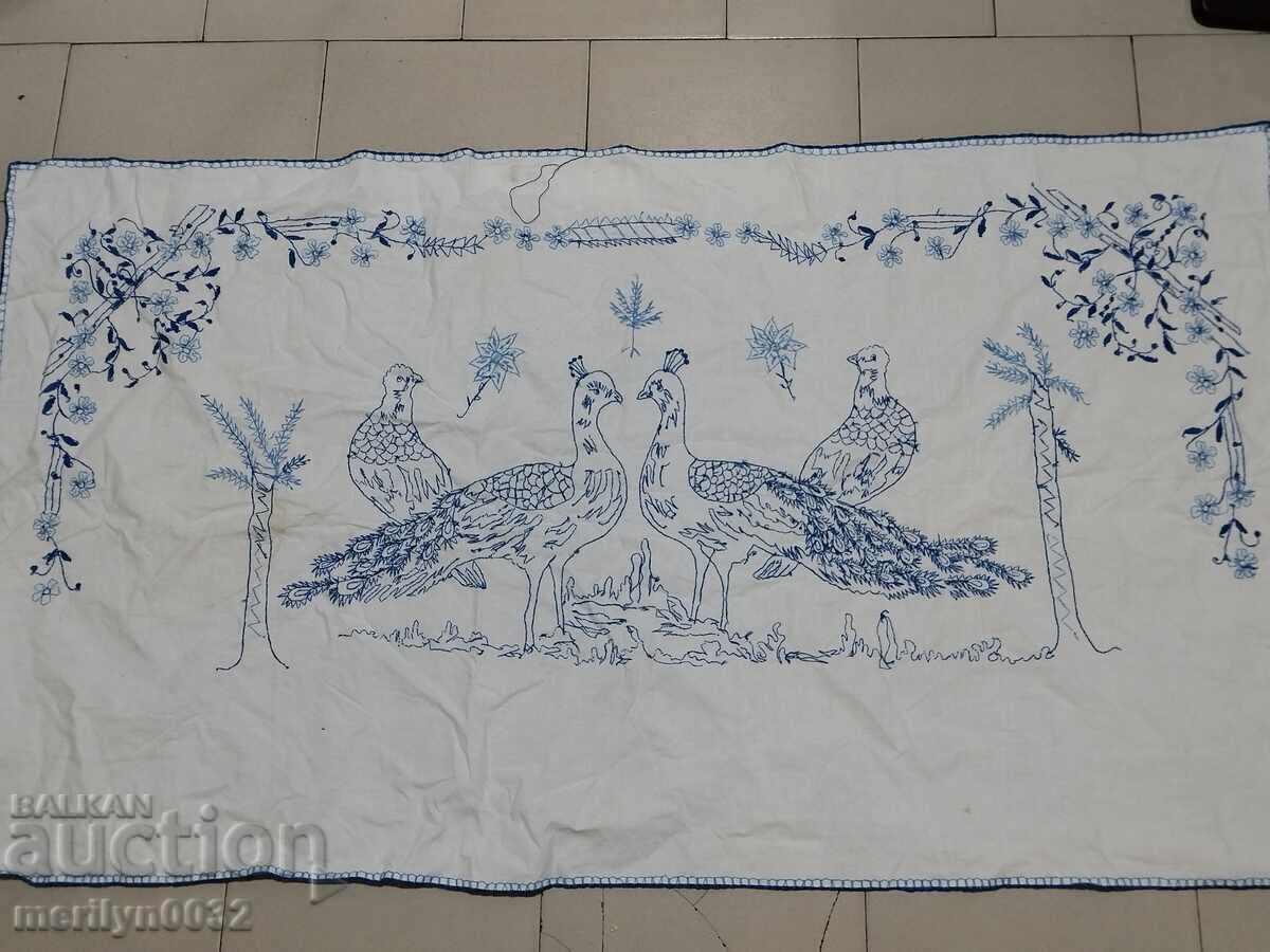 Hand-embroidered carpet costume interior item from the 1940s - 5 Hand-embroidered carpet costume interior item from the 1940s - 5