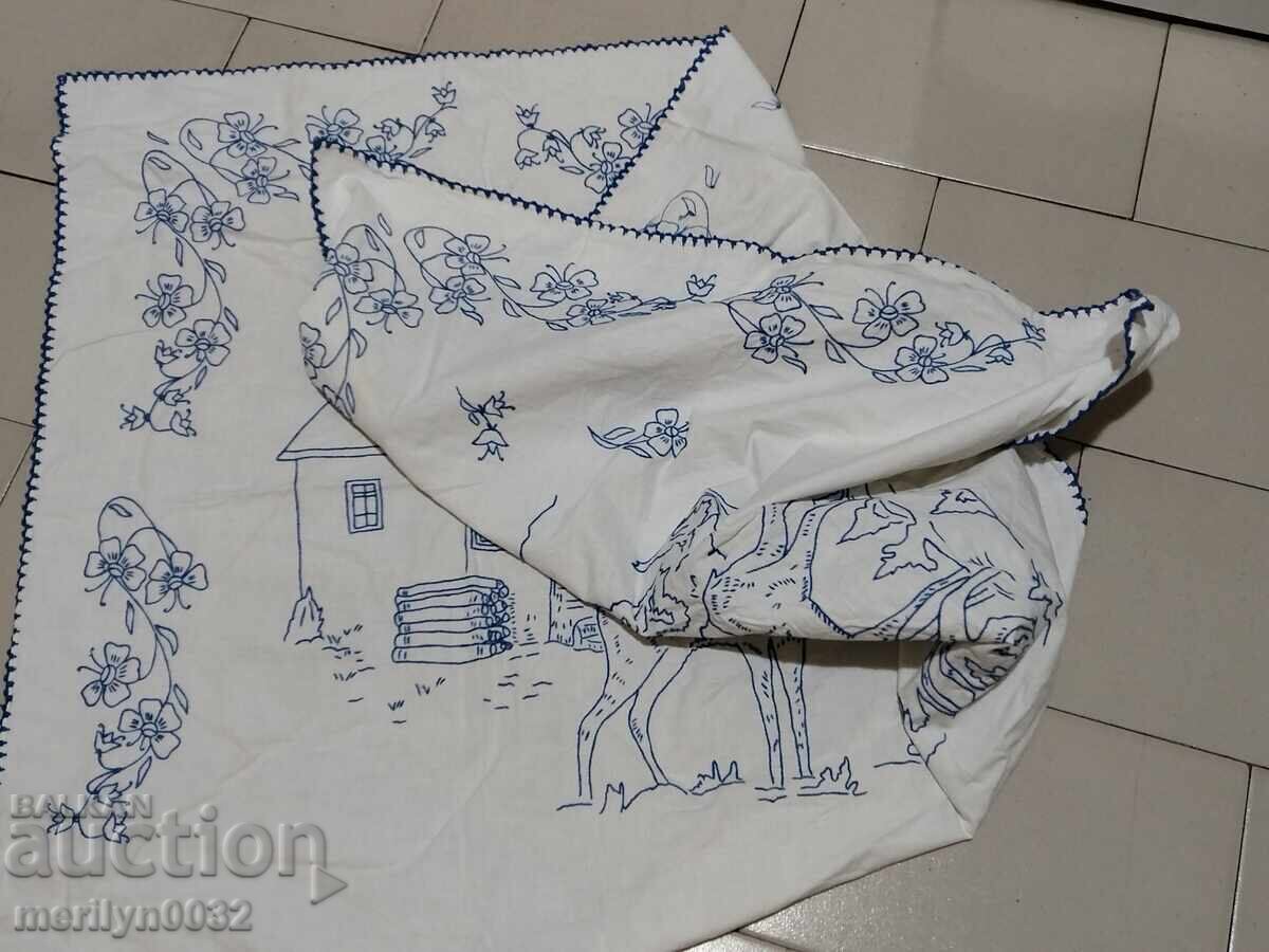 Hand-embroidered carpet costume interior item from the 1940s - 5