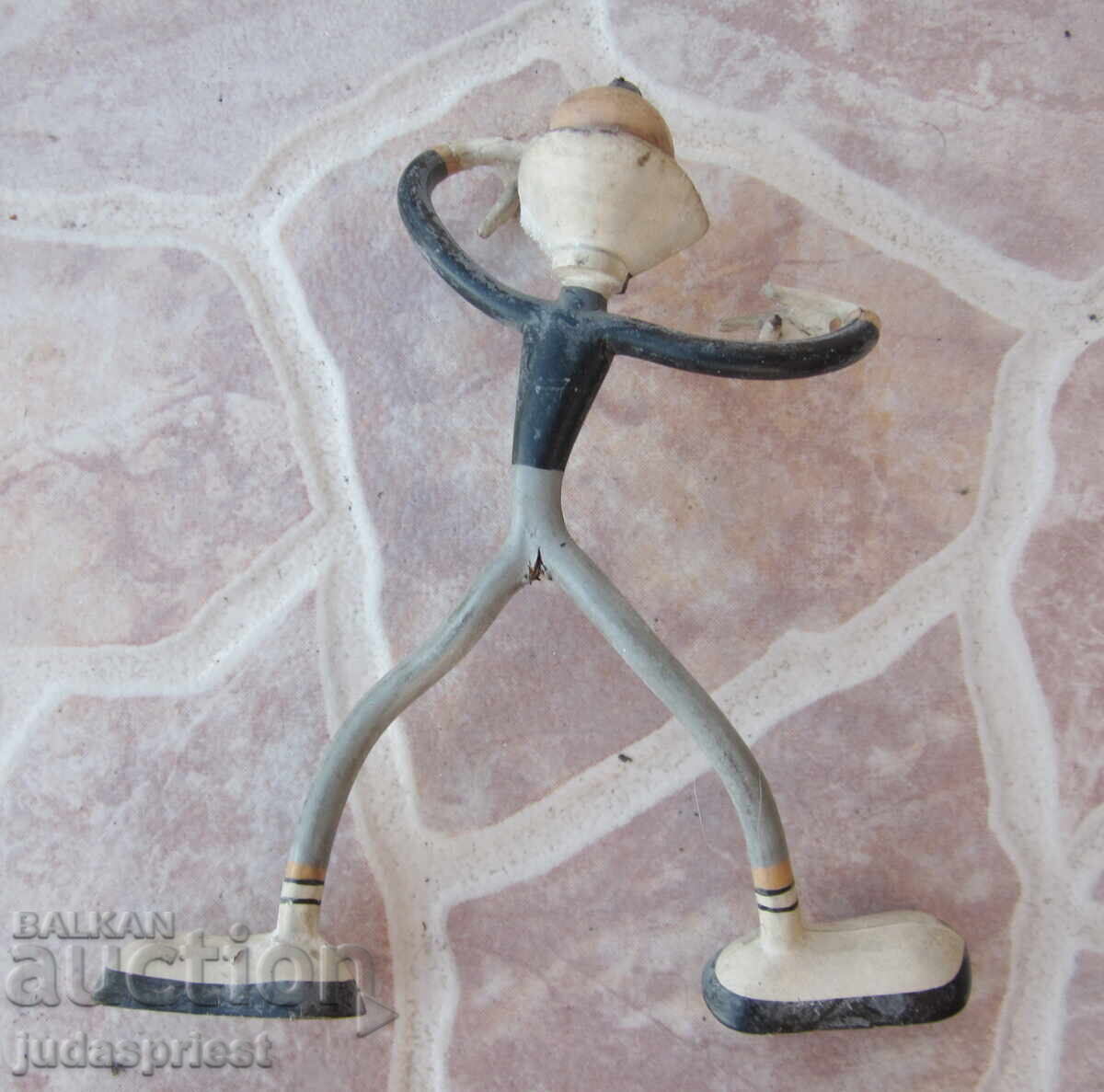 Παράδοση παλιό γερμανικό λαστιχένιο παιχνίδι με συρμάτινο κλόουν Παράδοση παλιό γερμανικό λαστιχένιο παιχνίδι με συρμάτινο κλόουν