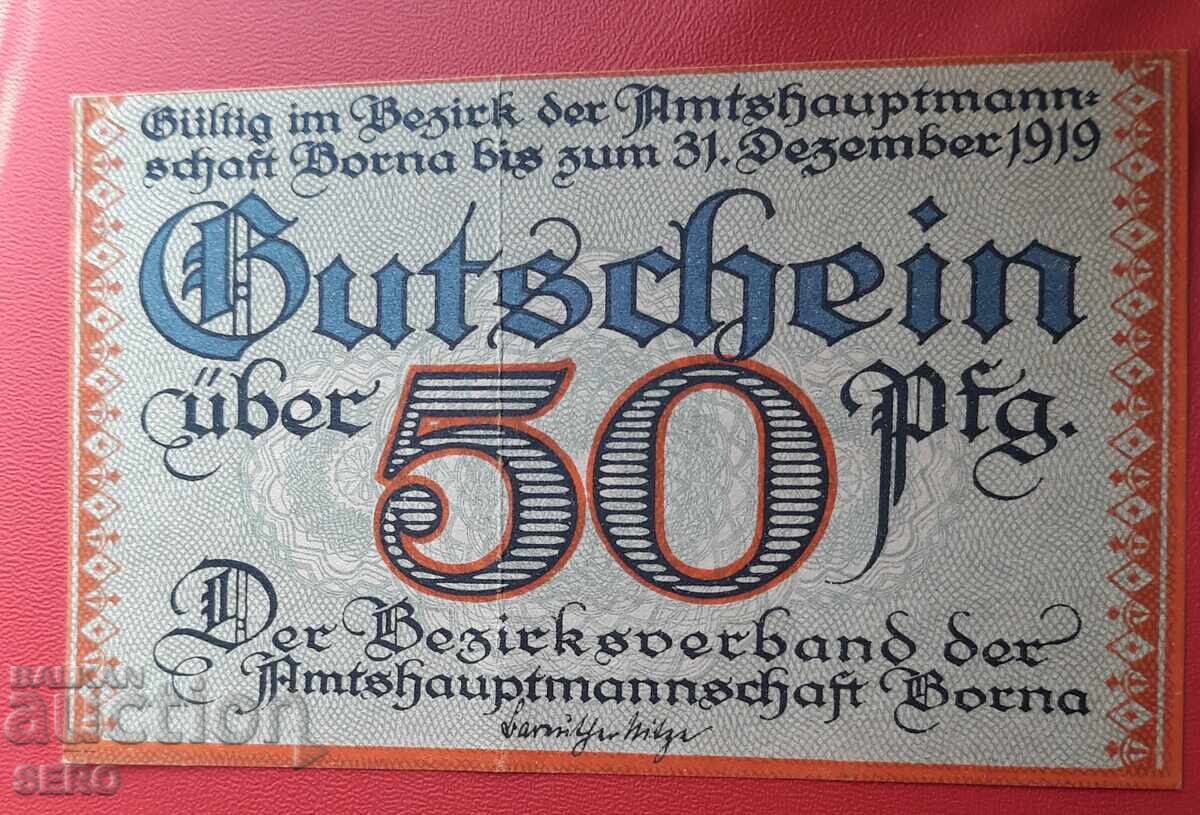 Banknote-Germany-Saxony-Born-50 pfennig 1919