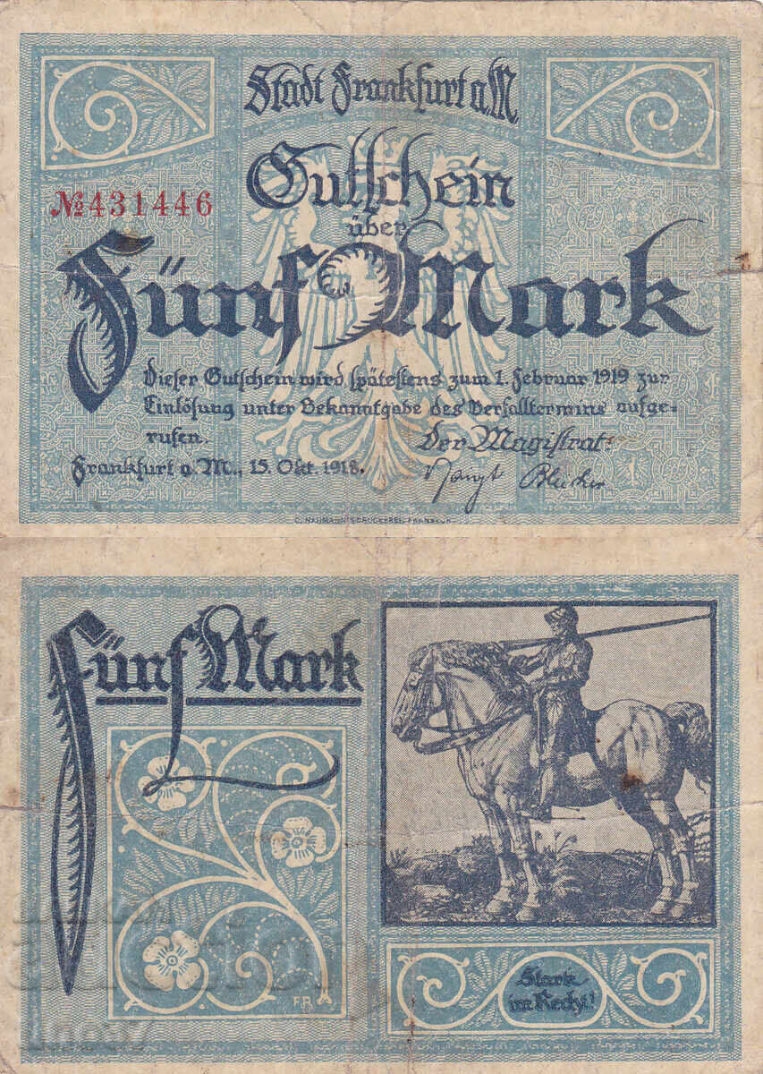 tino37- GERMANY - 5 STAMPS - 1919 - F+