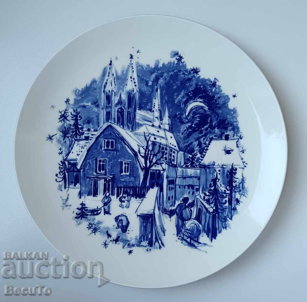 Meissen, Meissen, crossed swords mark, wall plate