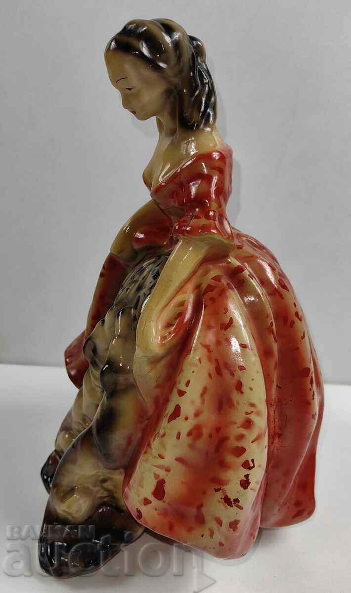 Auction .PORCELAIN STATUETTE FIGURE WOMAN LADY WITH GREY DOG HEALTHY Auction .PORCELAIN STATUETTE FIGURE WOMAN LADY WITH GREY DOG HEALTHY