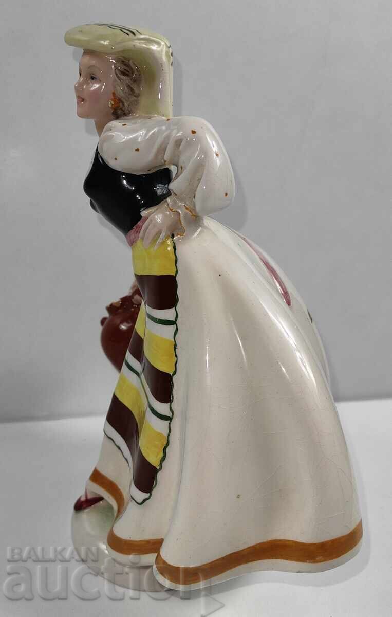 Delivery of . PORCELAIN STATUETTE FIGURE WOMAN LADY WEARING STORM