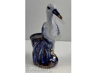 . PORCELAIN STATUETTE FIGURE STORK VASE VASE