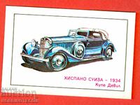 CALENDAR - CAR - HISPANO SUIZA - 1981