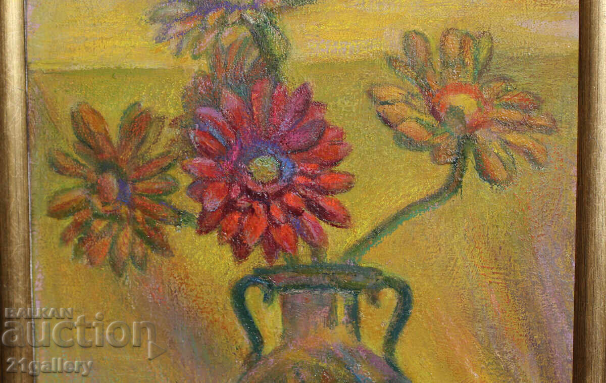 Elka Naydenova (1932 – 2016) Still Life Vase with Flowers - 5 Elka Naydenova (1932 – 2016) Still Life Vase with Flowers - 5