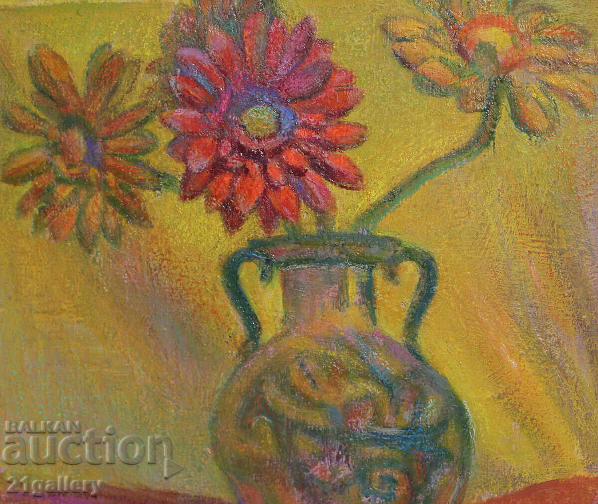 Elka Naydenova (1932 – 2016) Still Life Vase with Flowers - 6 Elka Naydenova (1932 – 2016) Still Life Vase with Flowers - 6