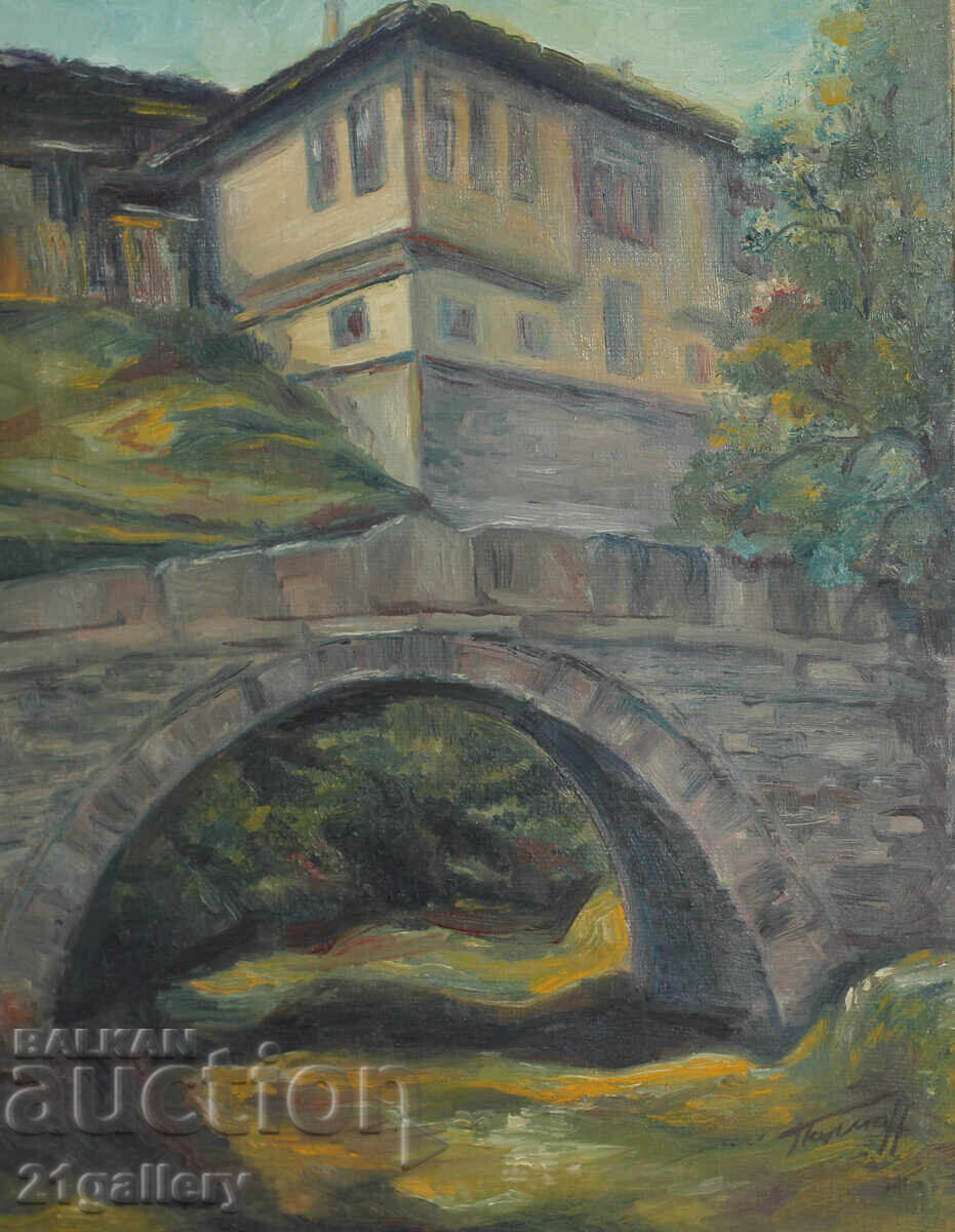 Oil painting Cityscape with bridge with price 300.00 BGN | € 153.39 Oil painting Cityscape with bridge with price 300.00 BGN | € 153.39