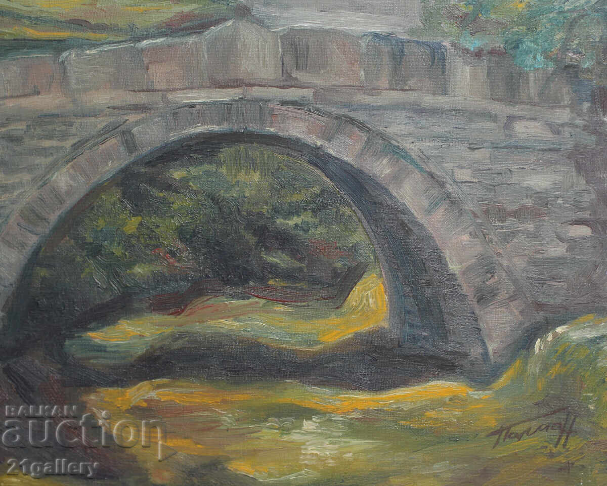 Oil painting Cityscape with bridge - 6 Oil painting Cityscape with bridge - 6