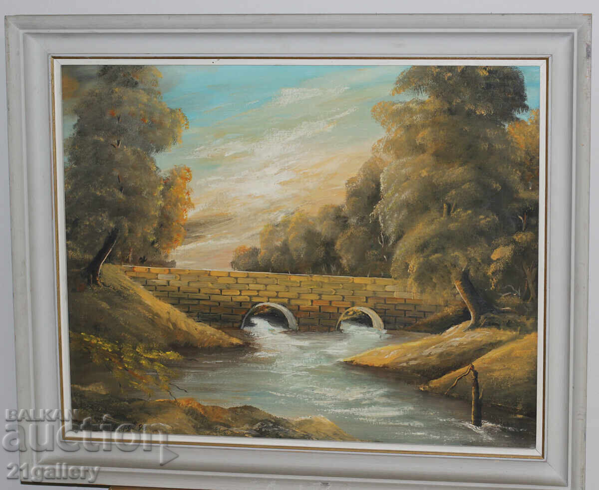 Auction G. Strashimirov / Oil paintings landscape with bridge Auction G. Strashimirov / Oil paintings landscape with bridge
