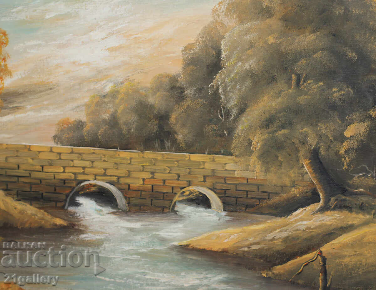 G. Strashimirov / Oil paintings landscape with bridge - 5 G. Strashimirov / Oil paintings landscape with bridge - 5