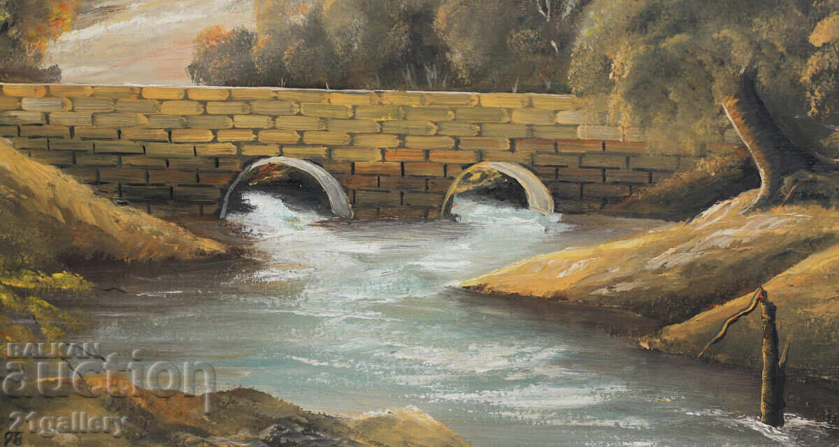 G. Strashimirov / Oil paintings landscape with bridge - 7 G. Strashimirov / Oil paintings landscape with bridge - 7