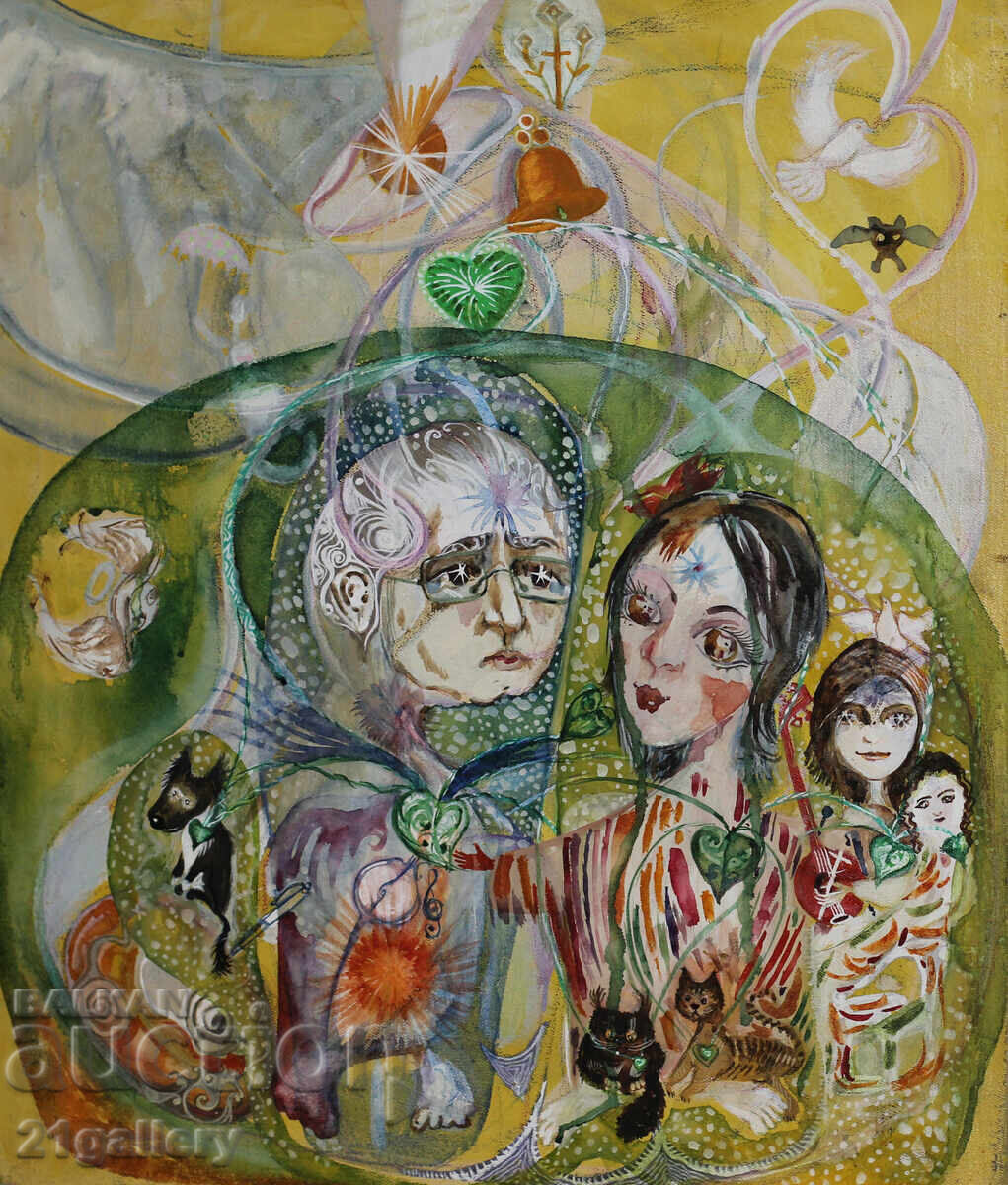 Naive Composition Figures Gouache with price 400.00 BGN | € 204.52