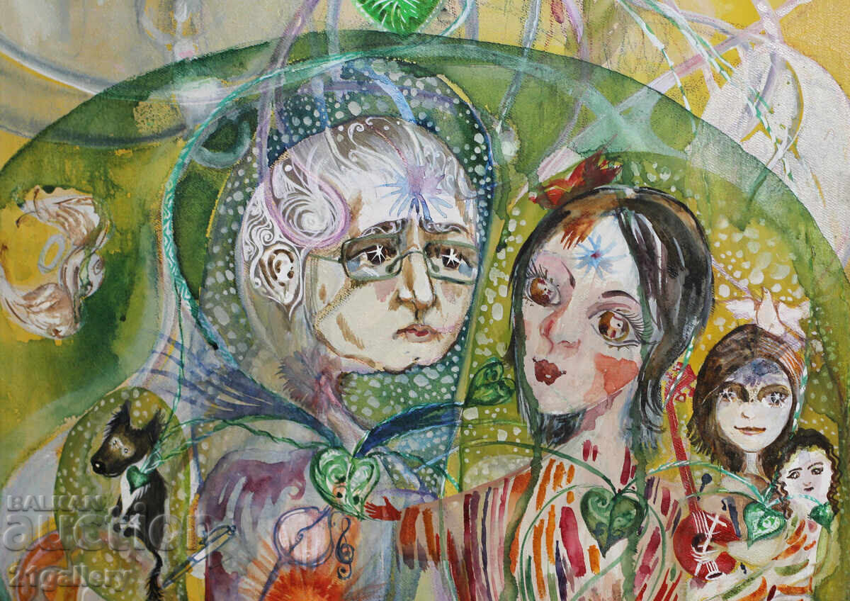 Naive Composition Figures Gouache - 5