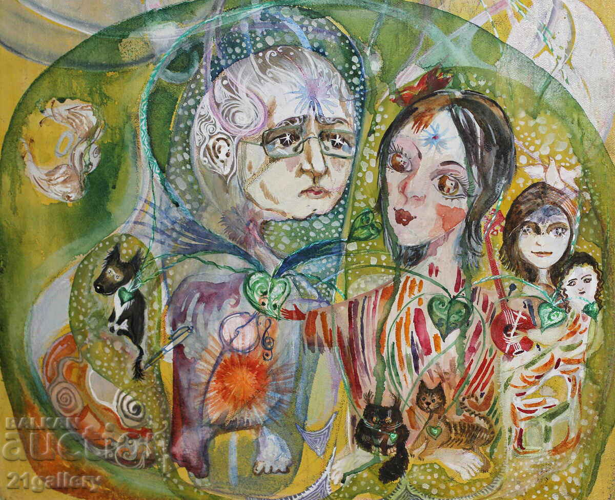 Naive Composition Figures Gouache - 6