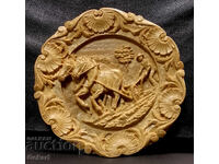 Relief replica of woodcarving Farmer 24 cm.