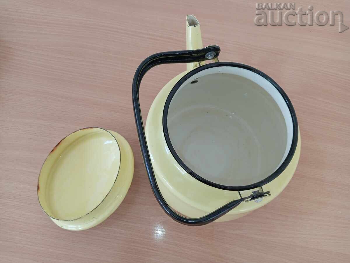 large retro vintage enameled cream teapot 50s - 7 large retro vintage enameled cream teapot 50s - 7