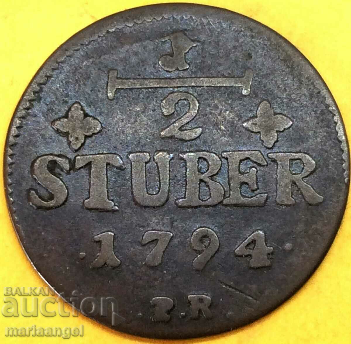 Germania 1794 1/2 stubber 27mm Jülich-Berg Carl Theodor