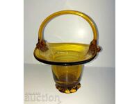 . GLASS CANDY BOWL CANDY BOX HEALTHY BLOWN GLASS