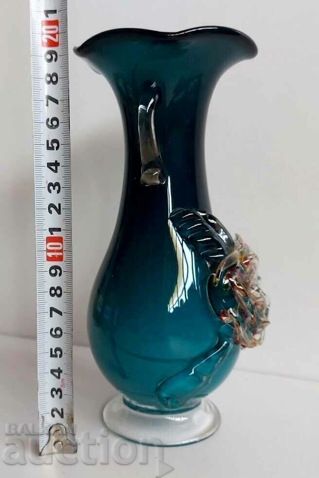 . OLD BEAUTIFUL VASE IN GOOD CONDITION MURANO TYPE BLOWN GLASS with price 29.00 BGN | € 14.83 . OLD BEAUTIFUL VASE IN GOOD CONDITION MURANO TYPE BLOWN GLASS with price 29.00 BGN | € 14.83