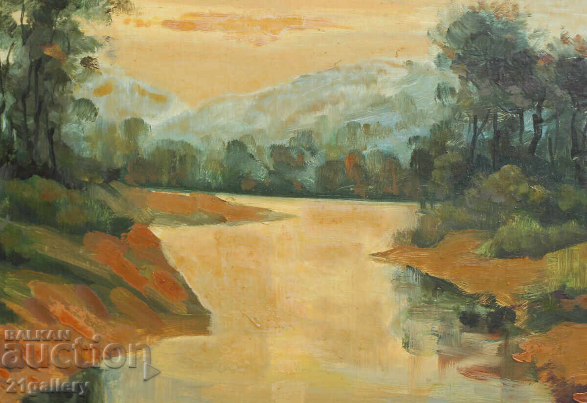 Delivery of Oil paintings / river landscape / signed Delivery of Oil paintings / river landscape / signed