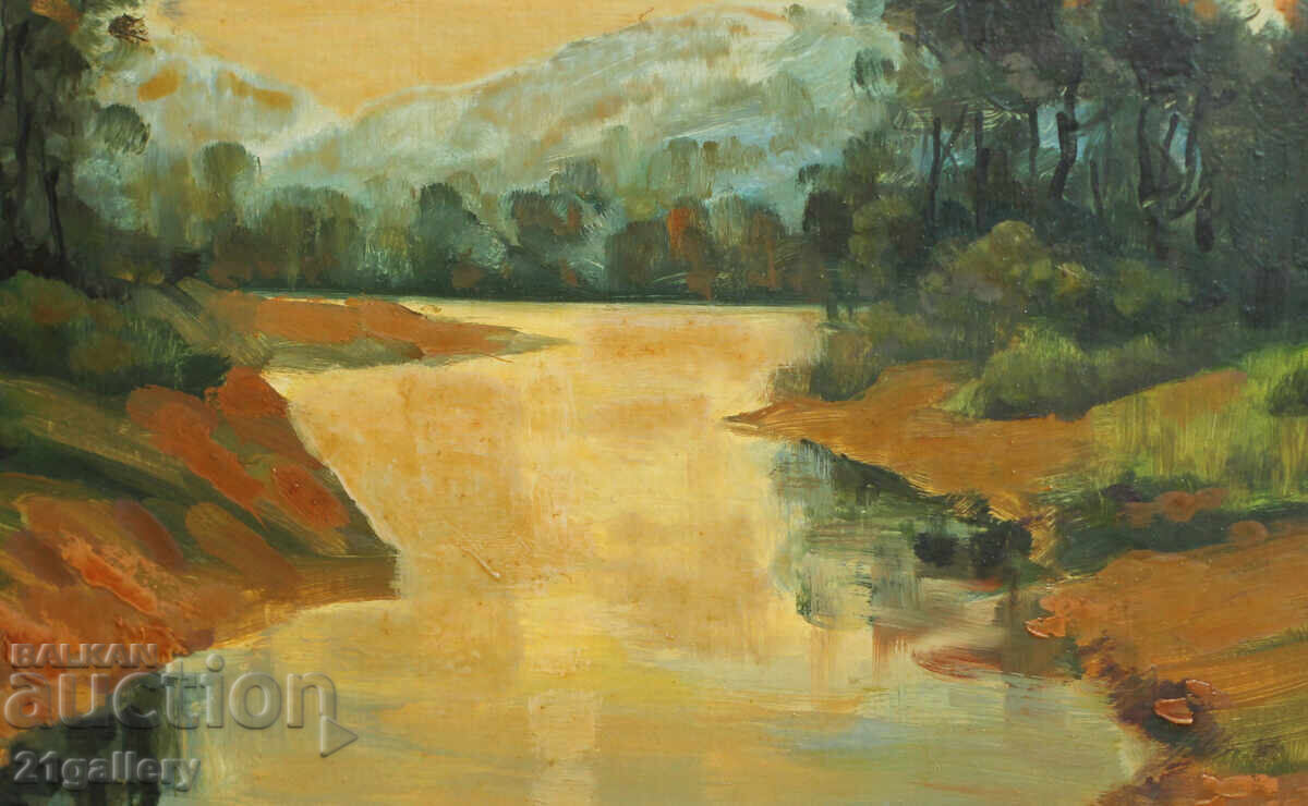 Oil paintings / river landscape / signed - 6 Oil paintings / river landscape / signed - 6