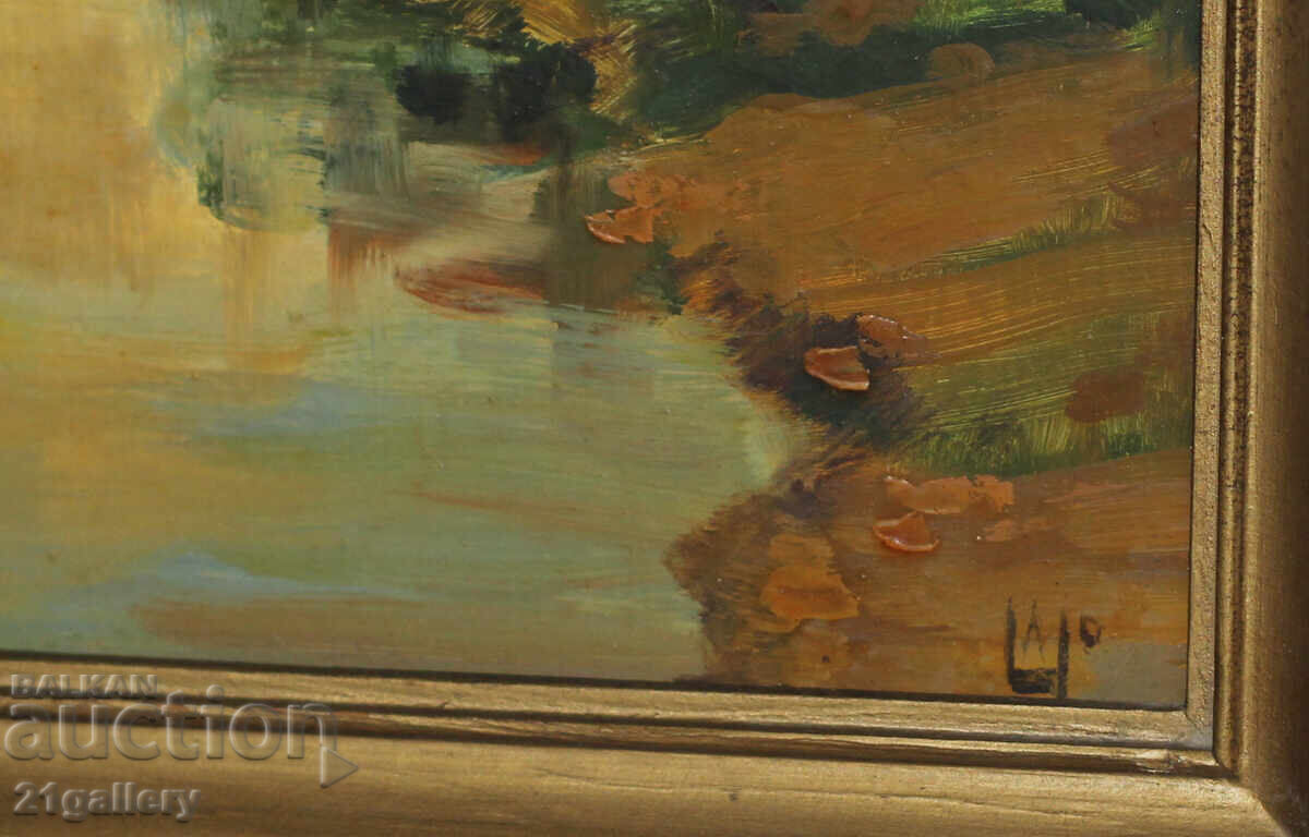 Oil paintings / river landscape / signed - 7 Oil paintings / river landscape / signed - 7