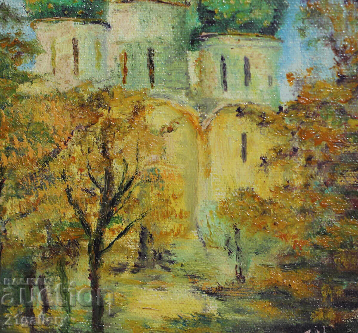 Oil paintings / landscape church / signed - 6 Oil paintings / landscape church / signed - 6